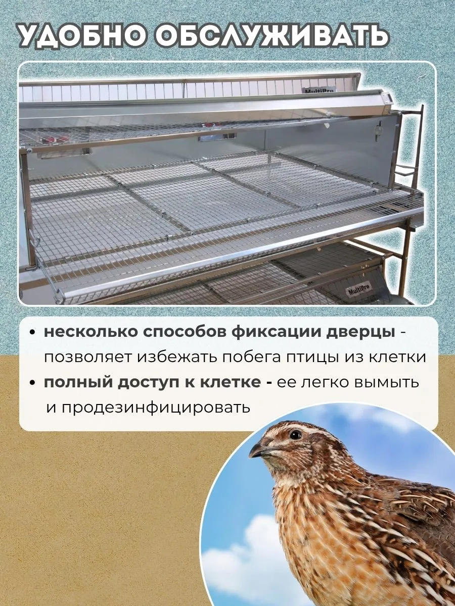 Клетка для перепелов "Практик-металл" на 55 голов "МультиПро". Фото 6