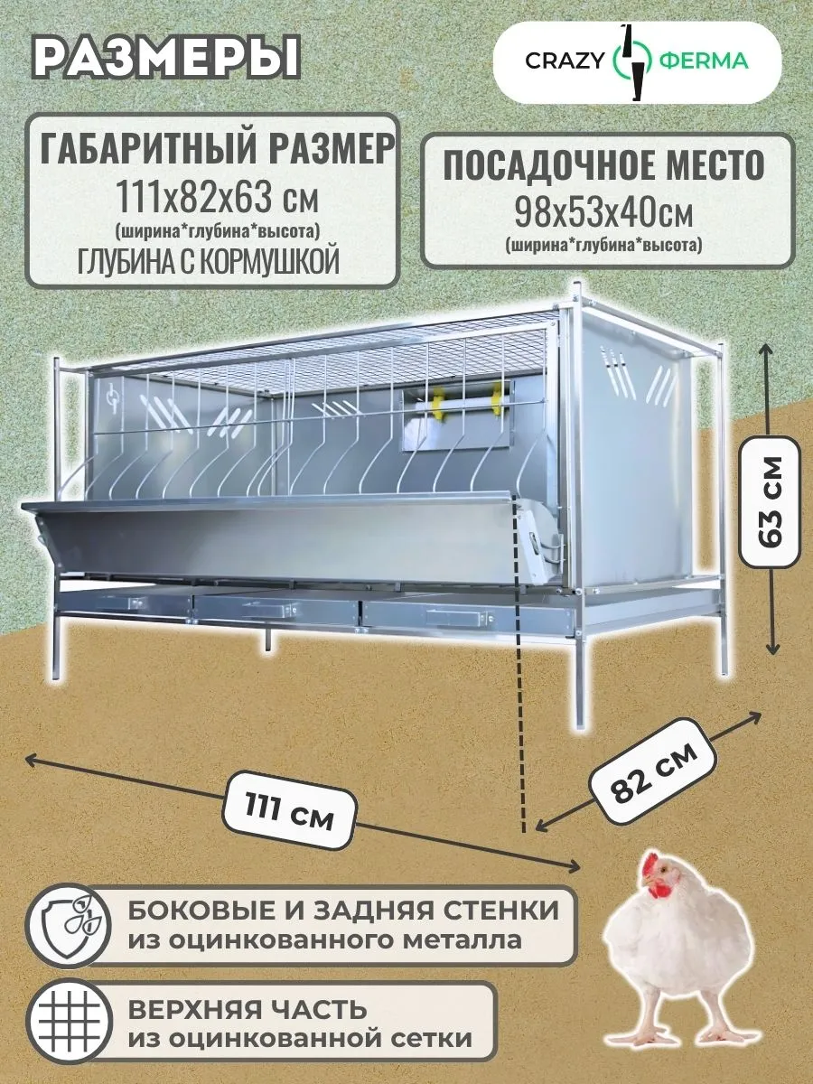 Клетка для бройлеров "Практик-металл" 1-12 "МультиПро". Фото 1