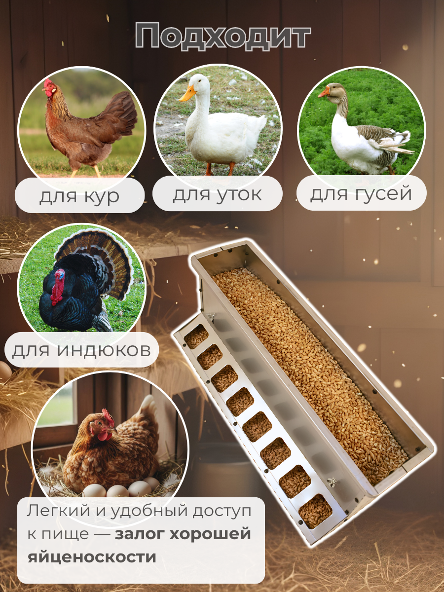 Кормушка бункерная односторонняя "Нетпотерь 20-1" фронт кормления на 8 голов. Фото 5 Кормушка бункерная односторонняя "Нетпотерь 20-1" фронт кормления на 8 голов. Фото 5