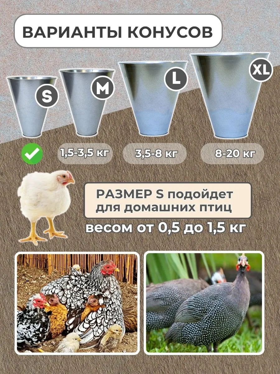 Конус для убоя "S" с кронштейном крепления-(D-75/190; H-220). Фото 2 Конус для убоя "S" с кронштейном крепления-(D-75/190; H-220). Фото 2