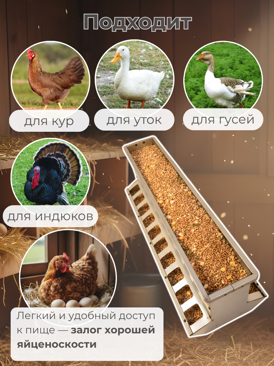 Кормушка бункерная двухсторонняя "Нетпотерь 25-2" фронт кормления на 20 голов. Фото 5 Кормушка бункерная двухсторонняя "Нетпотерь 25-2" фронт кормления на 20 голов. Фото 5