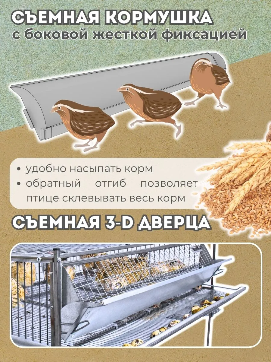 Клетка для перепелов "Люкс-сетка" 2-1 на 110 голов "МультиПро". Фото 2