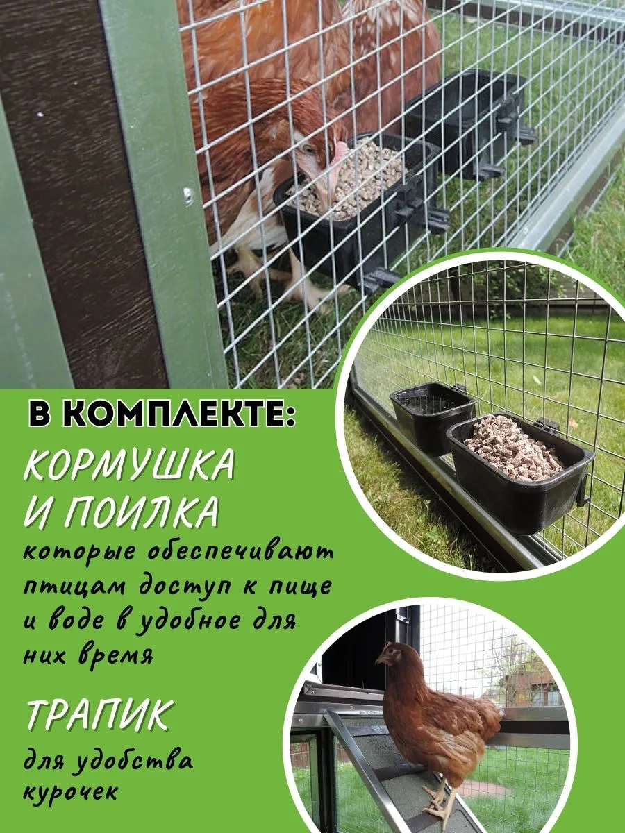 Утепленный отапливаемый уличный курятник с выгулом "Зимняя мечта" на 8-10 кур. Фото 6