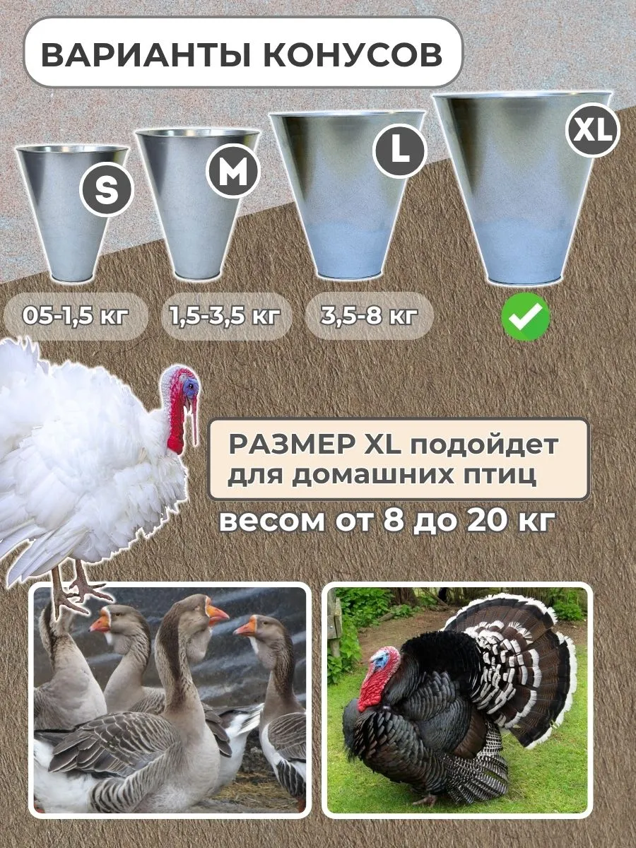 Конус для убоя "XL" с кронштейном крепления - (D-145/390; Н-410). Фото 4 Конус для убоя "XL" с кронштейном крепления - (D-145/390; Н-410). Фото 4