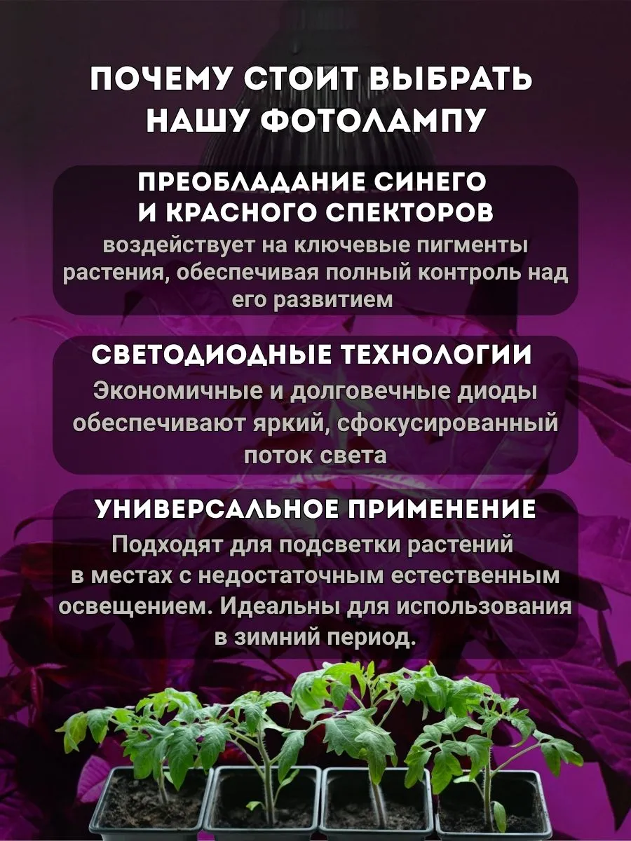Фитолампа 15W Фулл спектр. Фото 4