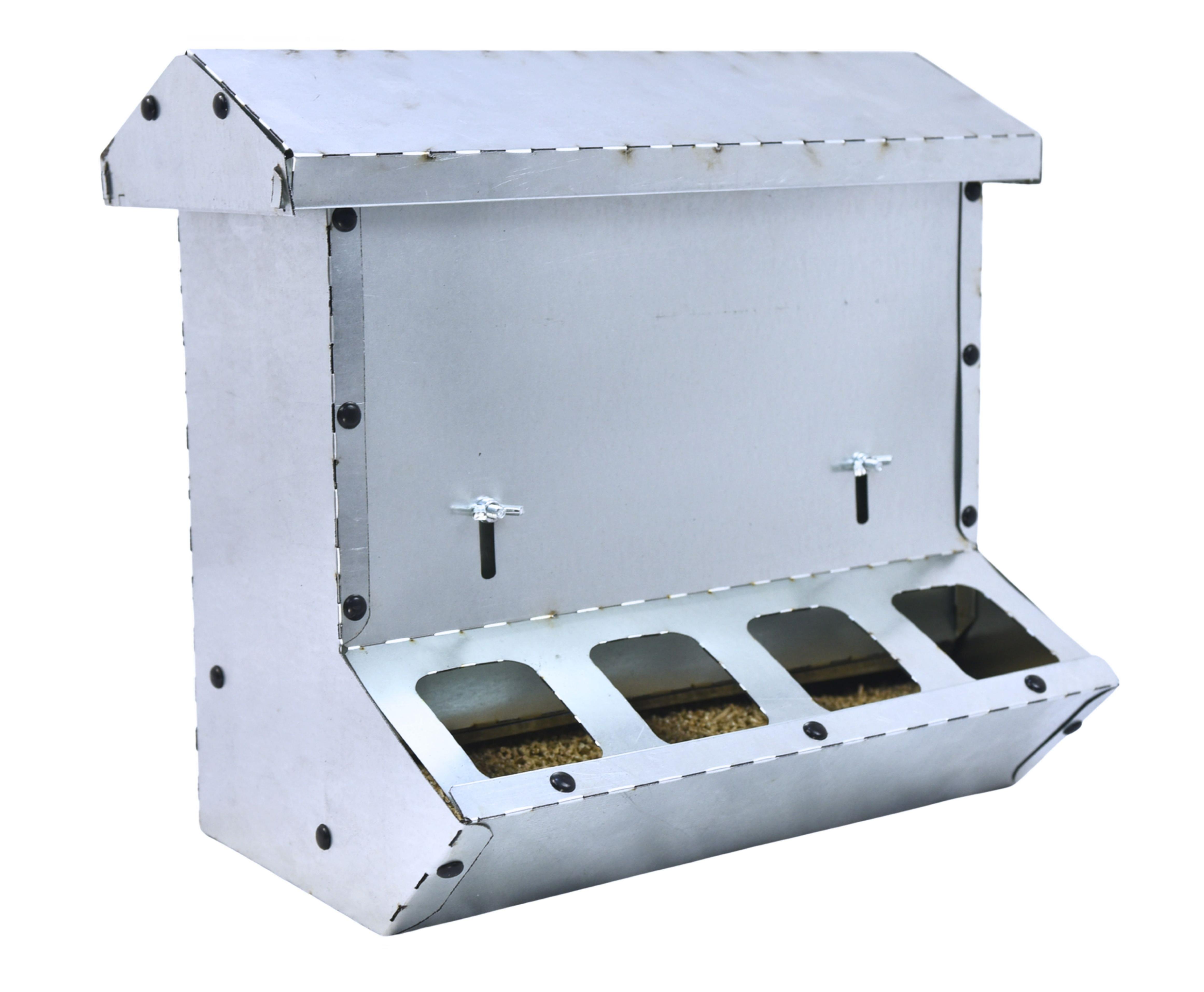 Кормушка бункерная односторонняя "Нетпотерь 10-1" фронт кормления на 4 головы. Фото 2