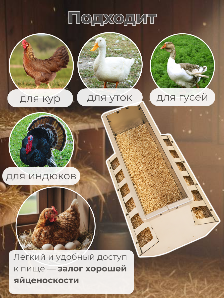 Кормушка бункерная двухсторонняя "Нетпотерь 15-2" фронт кормления на 12 голов. Фото 5