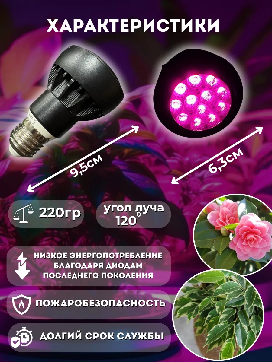 Фитолампа 36W 12 диодов Черная. Фото 2 Фитолампа 36W 12 диодов Черная. Фото 2