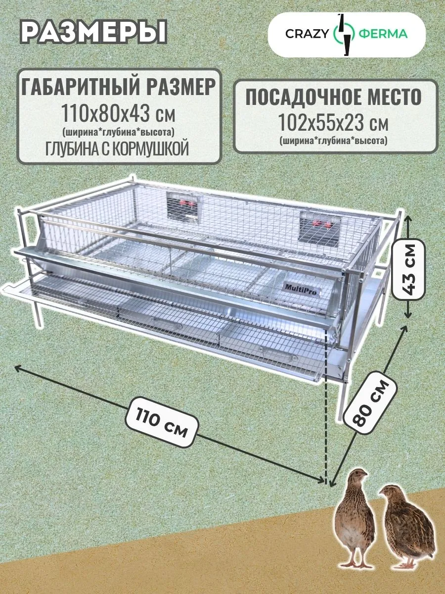 Клетка для перепелов "Практик-сетка" на 55 голов "МультиПро". Фото 1