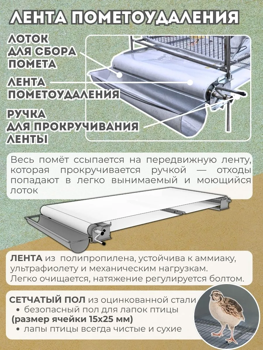Клетка для перепелов "Люкс-сетка" 2-1 на 110 голов "МультиПро". Фото 5