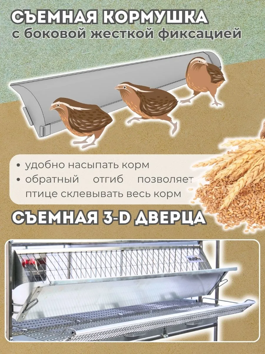 Клетка для перепелов "Практик-сетка" на 55 голов "МультиПро". Фото 2