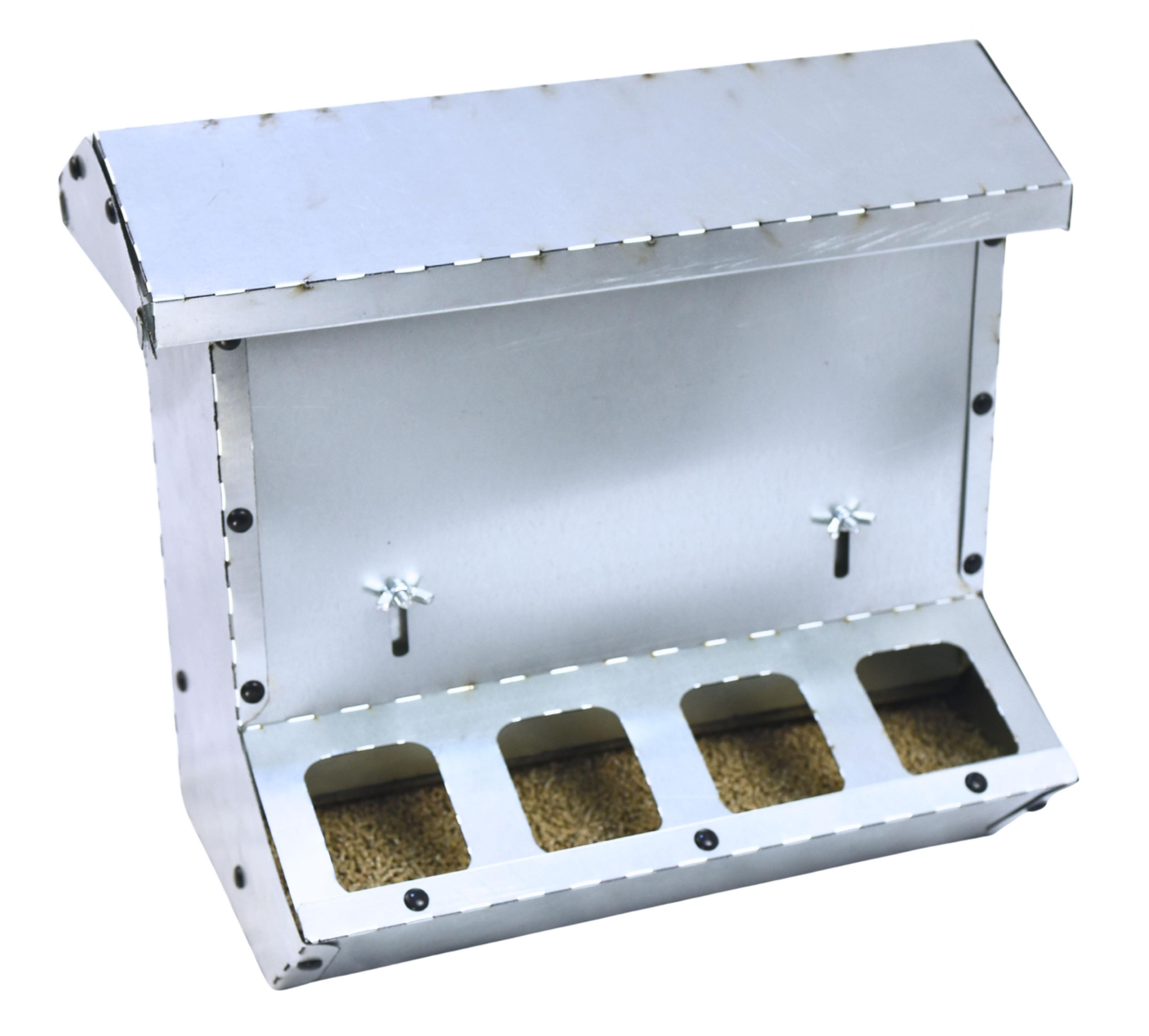 Кормушка бункерная односторонняя "Нетпотерь 10-1" фронт кормления на 4 головы. Фото 1