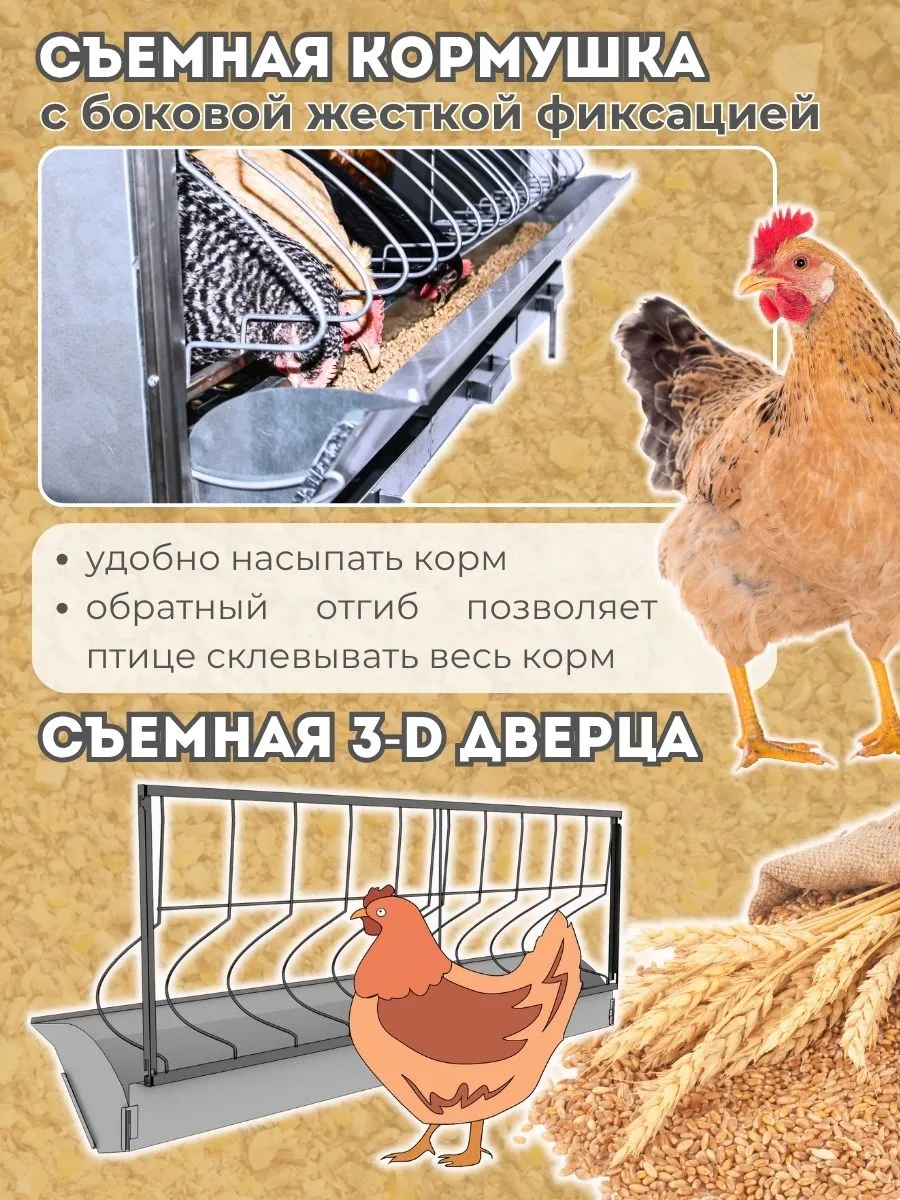 Клетка для кур-несушек "База-металл" 2-12 "МультиПро". Фото 3