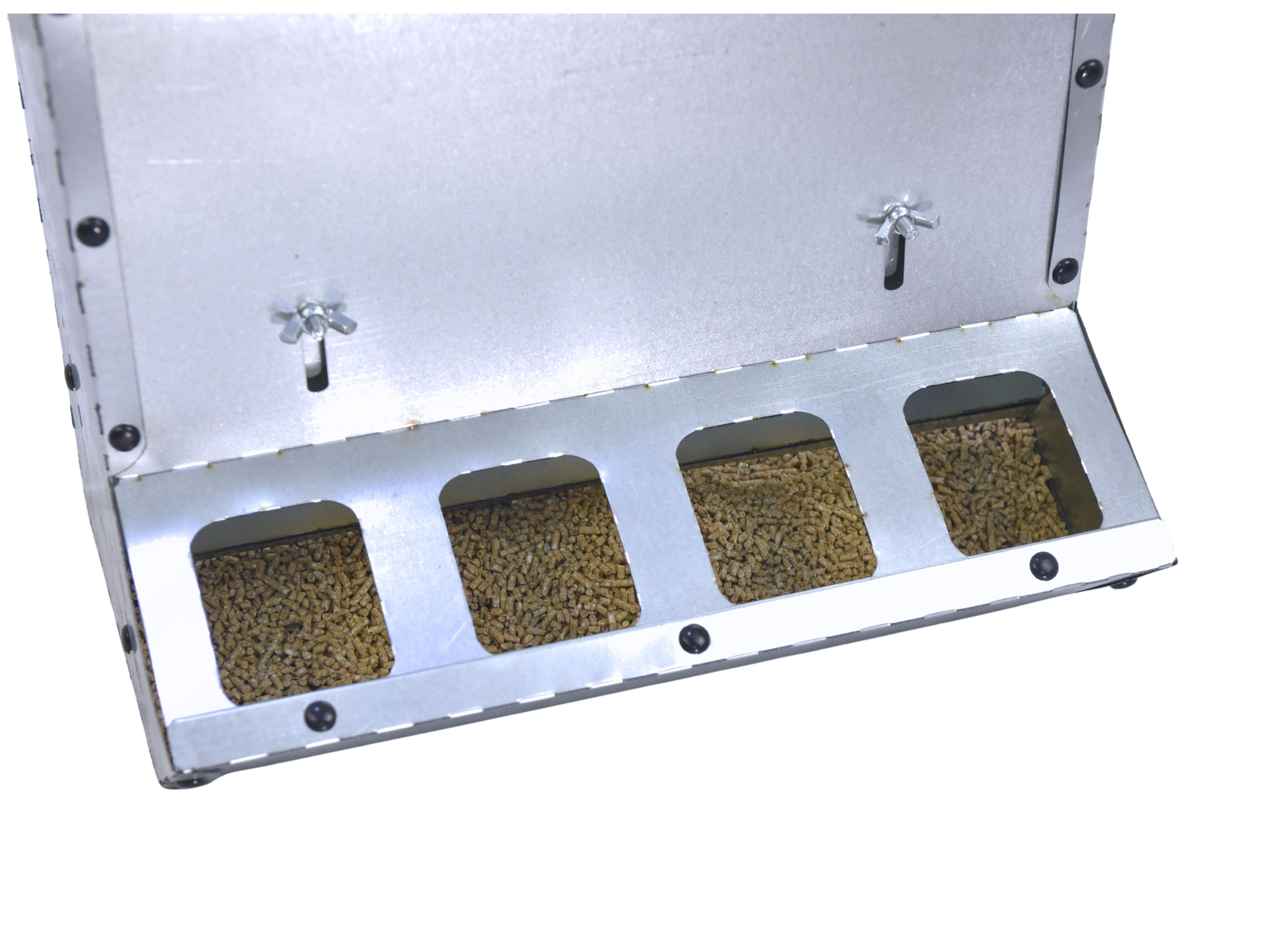Кормушка бункерная односторонняя "Нетпотерь 10-1" фронт кормления на 4 головы. Фото 8