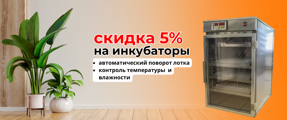 Скидки - 5% на инкубаторы для яиц!