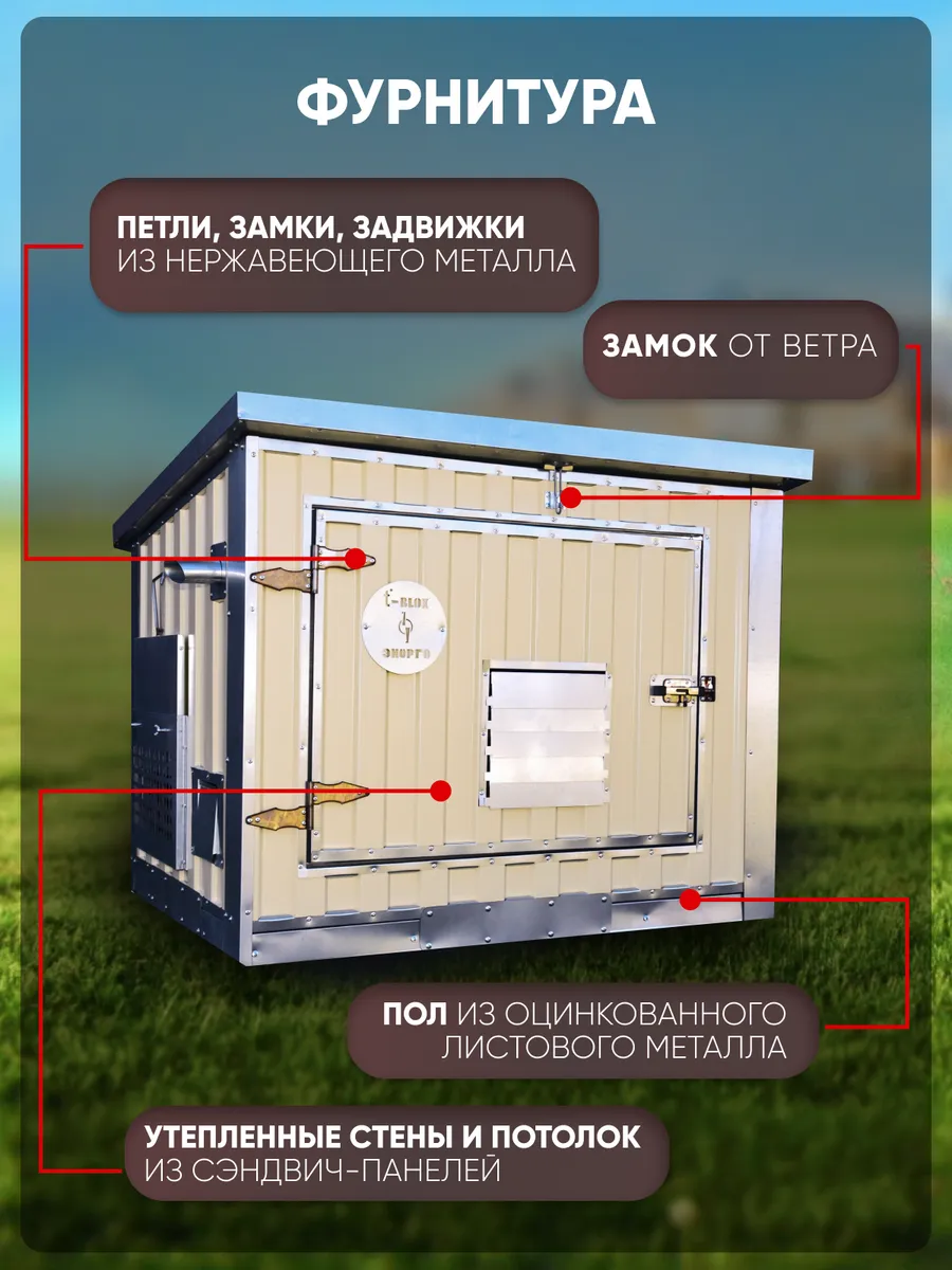 Шумопоглощающий утеплённый контейнер для генератора M T-Блок "Энерго" с вентилятором 1000 м3/ч. Фото 2