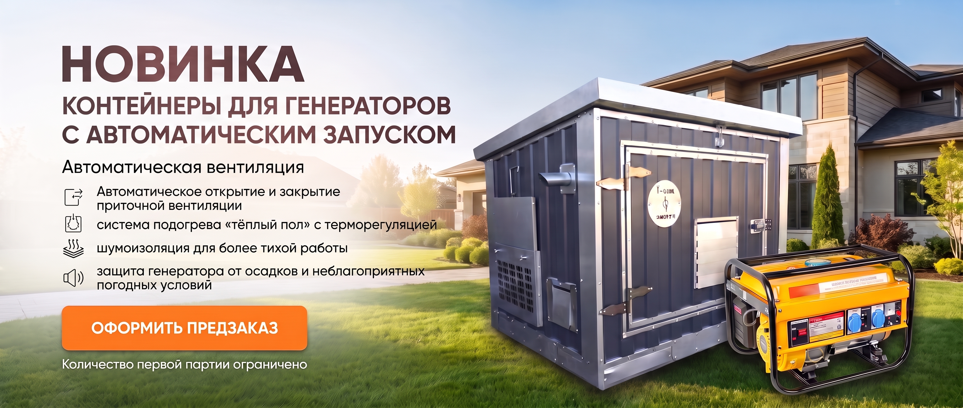 Открыт ПРЕДЗАКАЗ на новые контейнеры для генераторов с автоматическим запуском!