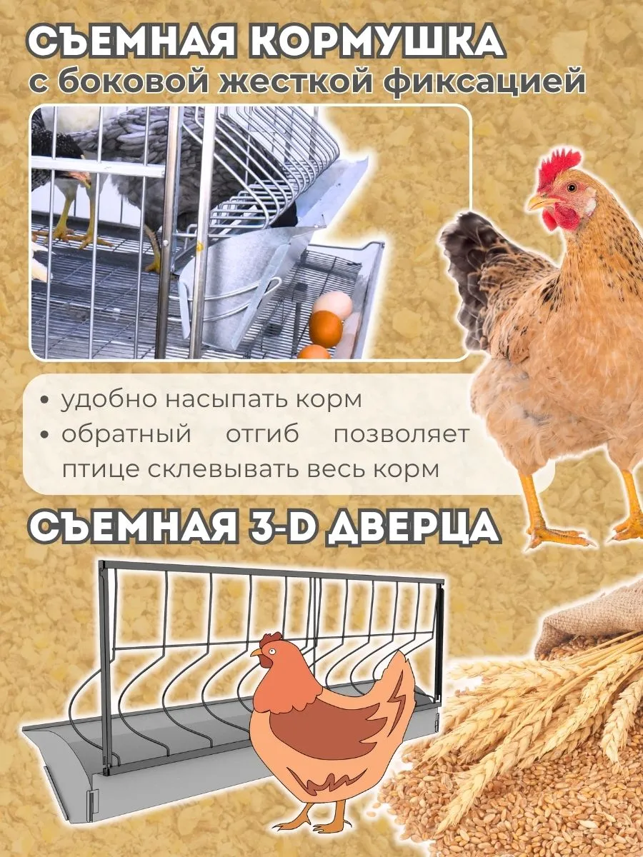 Клетка для кур-несушек  "База-сетка" 1-12 "МультиПро". Фото 3