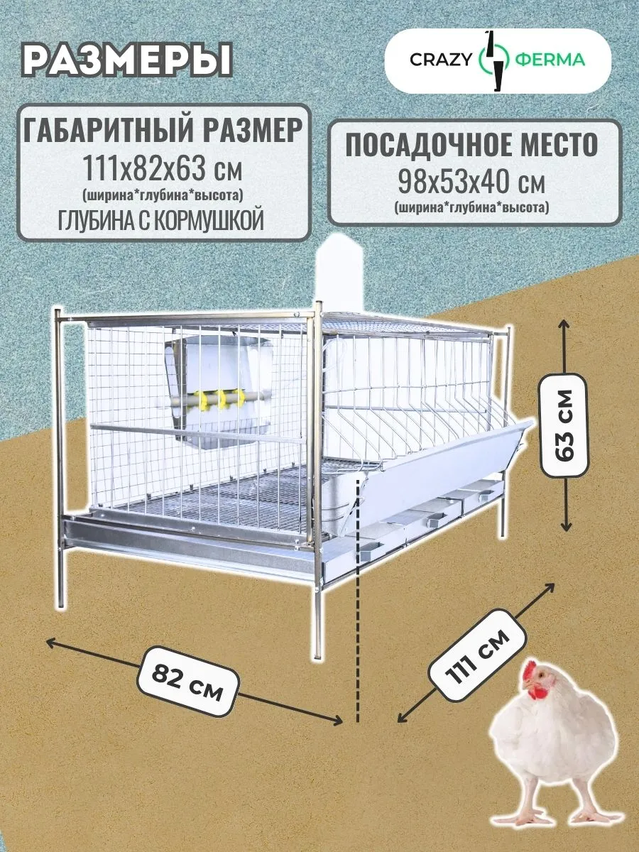 Клетка для бройлеров "База-сетка" 2-12 "МультиПро". Фото 1