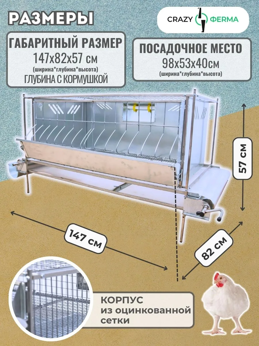 Клетка для бройлеров "Люкс-сетка" 3-12 "МультиПро". Фото 1