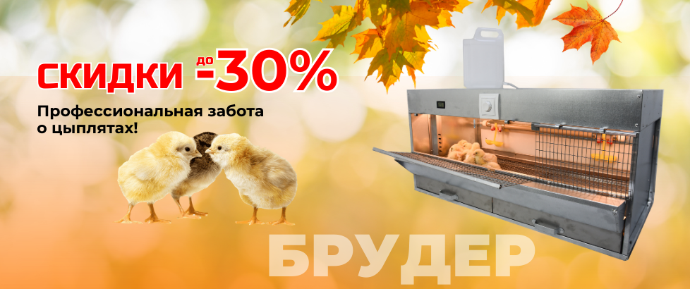 Скидка до -30% на брудеры для цыплят! 