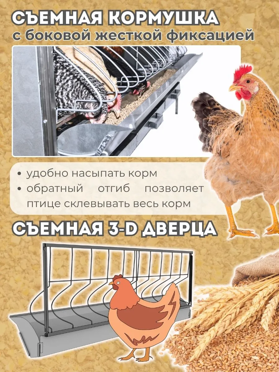 Клетка для кур-несушек "Люкс-металл" 3-12 "МультиПро". Фото 3