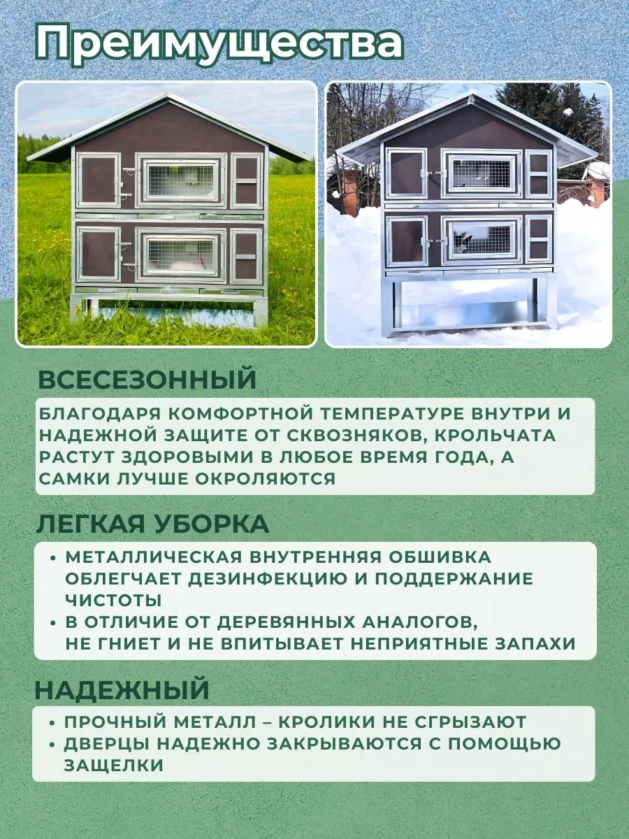 Утепленный отапливаемый крольчатник "Бестселлер" М-22. Фото 6